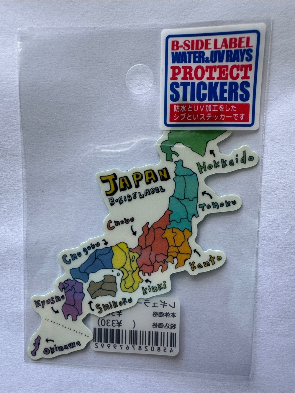 B-Side Label Japan Map Sticker – Multicolor